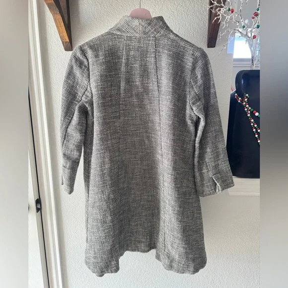 Eileen Fisher Coat Womens Medium Gray Knit Long Length Cotton Capsule Minimalist - Picture 2 of 13